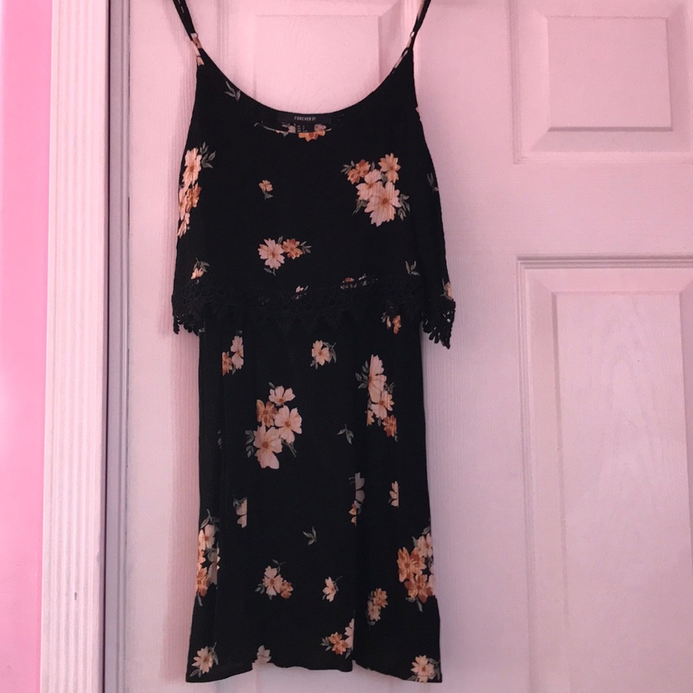 Floral black dress. $3